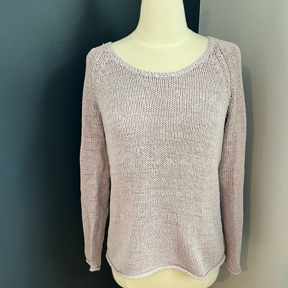 J.Jill Lightweight Knit Sweater Lavender Blush Cotton Blend Size S